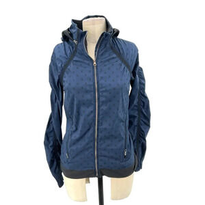 Lululemon Gather‎ And Sprint Jacket Ghost Dot Deep Navy Black / Black Size 4
